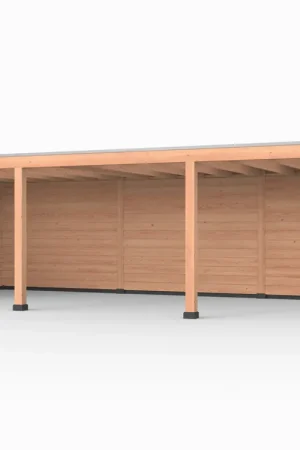 Veilige Betaling Douglas overkapping, 900 x 400, met achterwand en zijwand, Westwood Elegant